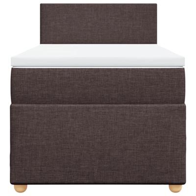 Boxspring met matras stof donkerbruin 120x200 cm
