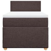 Boxspring met matras stof donkerbruin 90x190 cm - thumbnail