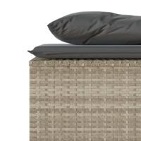 3-delige Tuinset met kussens poly rattan lichtgrijs - thumbnail