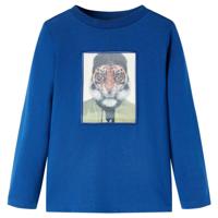 VidaXL Kindershirt met lange mouwen 128 donkerblauw - thumbnail