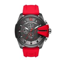 Diesel Heren Mega Chief DZ4427 grijs rubberen quartz modehorloge - thumbnail