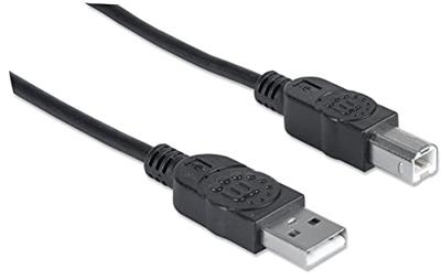 Manhattan USB-kabel USB 2.0 USB-A stekker, USB-B stekker 1.80 m Zwart Vergulde steekcontacten, UL gecertificeerd 333368-CG Manhattan USB-kabel USB 2.0 USB-A stekker, USB-B stekker 1.80 m Zwart Vergulde steekcontacten, UL gecertificeerd 333368-CG