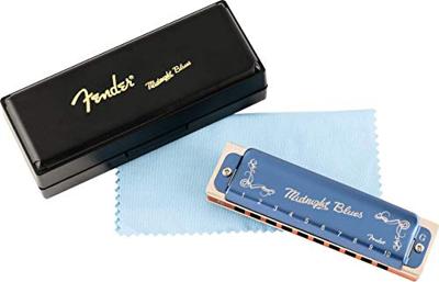 Fender Midnight Blues Harmonica G mondharmonica met opbergdoosje Fender Midnight Blues Harmonica G mondharmonica met opbergdoosje