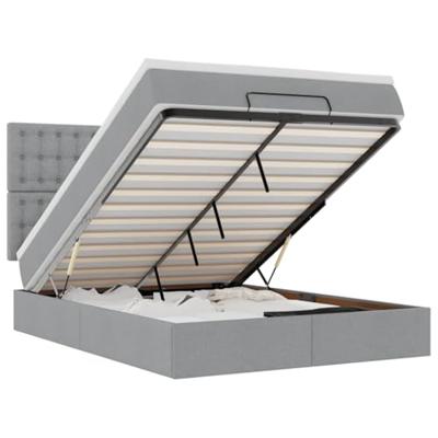 Ottoman bed met matras 140x200cm stof lichtgrijs