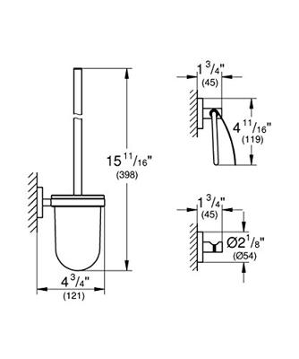 Grohe Essentials toilet accessoires 3-delig chroom Grohe Essentials toilet accessoires 3-delig chroom