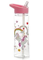 Regenboog Eenhoorn Tritan Flip Straw Waterfles 550ml - thumbnail