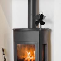 Kachelventilator met 4 vinnen zwart - thumbnail