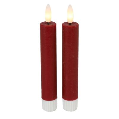 Ledkaars Lyon 2x2x15 cm rood set van 2 Countryfield - Countryfield