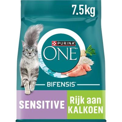 Purina One Sensitive met kalkoen kattenvoer 7,5 kg