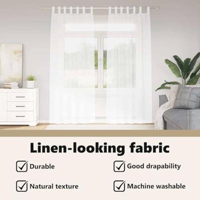 Voile Gordijn met gordijnen 2 pcs Wit 225 x 140 cm Polyester