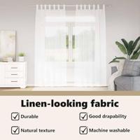 Voile Gordijn met gordijnen 2 pcs Wit 225 x 140 cm Polyester - thumbnail