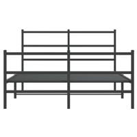 Bedframe met hoofd- en voeteneindemetaal zwart 135x190 cm - thumbnail