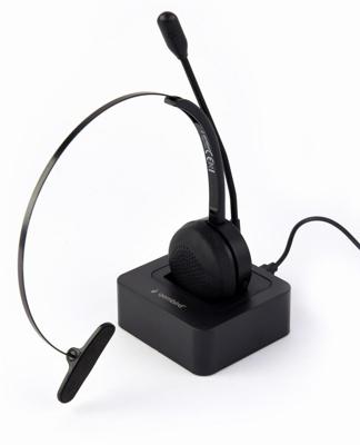 Gembird BTHS-M-01 On Ear headset Telefoon Bluetooth Mono Zwart Noise Cancelling Microfoon uitschakelbaar (mute)