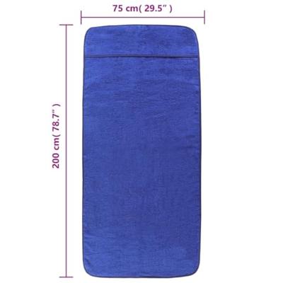 VidaXL Strandhanddoeken 2 st 400 g/m² 75x200 cm stof koningsblauw VidaXL Strandhanddoeken 2 st 400 g/m² 75x200 cm stof koningsblauw