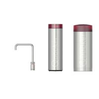 Quooker Nordic Square kokendwaterkraan - draaibare uitloop - Combi+ incl. Cube reservoir - Warm / kokend / bruisend / gefilterd water - RVS 22+NSRVS-CUBE - thumbnail