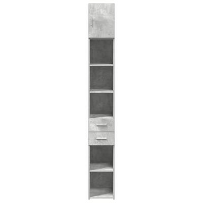Opbergkast smal 30x42,5x225 cm bewerkt hout betongrijs - thumbnail