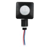 Automatische beveiliging PIR infrarood bewegings sensor detector muur spots schakelaar grootte: 12mm (zwart) - thumbnail