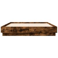 Bedframe bewerkt hout gerookt eikenkleurig 120x190 cm - thumbnail