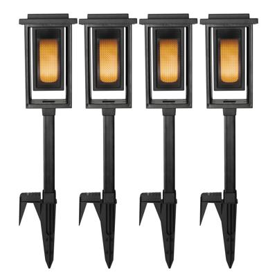 Set van 4 LED Solar Fakkel Tuinlamp Zwart