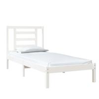 Bedframe massief hout wit 75x190 cm - thumbnail
