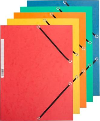 Q-CONNECT elastomap, A4, 3 kleppen en elastieken, karton, assorti, pak van 10 stuks Q-CONNECT elastomap, A4, 3 kleppen en elastieken, karton, assorti, pak van 10 stuks