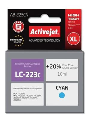 Activejet AB-223CN inkt (Brother LC223C vervanging; Supreme; 10 ml; blauw)