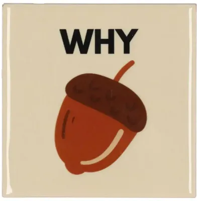 Daan Kromhout Design tegeltje keramiek why nut 10x10cm beige