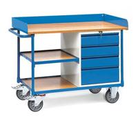 Fetra Hauptartikel 2437 Tafel en kabinetwagen Staal Poedercoating Laadvermogen (max.): 400 kg Stralend blauw (RAL 5007) - thumbnail