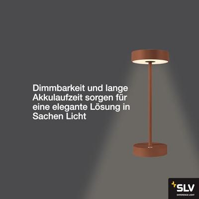 SLV Buiten tafellampVinolina roest - oplaadbaar - 1007361