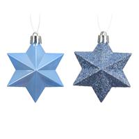 Ster kunststof L9b9h12 cm blauw 12 st Shatterproof Decoris - Decoris - thumbnail