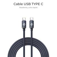 SUBBLIM Optimus, USB-C naar USB-C kabel, 60 W, 1 m, zwart, gevlochten nylon - thumbnail