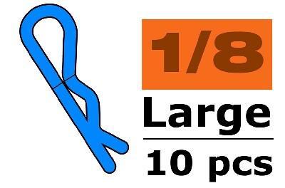 Body clips voor 1/8, rood, large, 45 graden gebogen (10 stuks) Body clips voor 1/8, rood, large, 45 graden gebogen (10 stuks)
