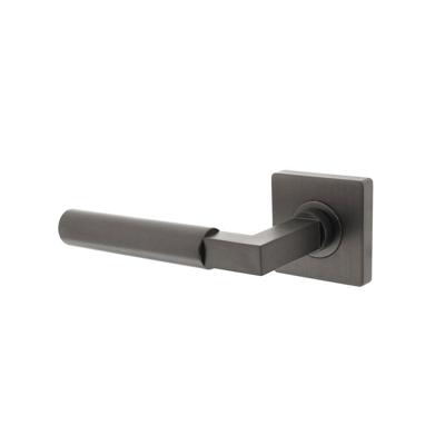 Gatdeel links Baustil op vierkante rozet met nokken 55x55x10mm antraciet-grijs