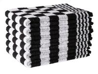 Keukenhanddoek | Set van 6 stuks | Van Badstof | 50x50cm | Katoen | Keukendoek | Zwart-Wit - thumbnail