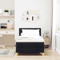 Boxspring bed met matras met hoofdeinde Zwart 90 x 200 cm Stof - thumbnail