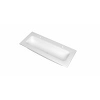 INK Reflekt Wastafel Polystone Centraal met 2 Kraangaten - 1000x400x15 mm - Mat Wit - thumbnail