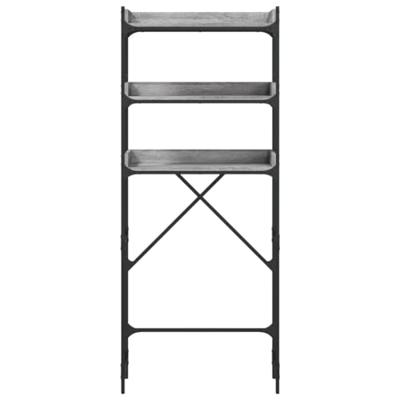 Wasmachinerek 67x25x163 cm bewerkt hout grijs sonoma