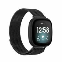 Fitbit Versa 3/4 & Sense 1/2 milanese bandje - Large - Zwart - thumbnail