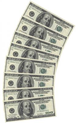 Servetten 100 Dollar