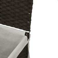 VidaXL Wasmand met 2 vakken 53x35x57 cm poly rattan donkerbruin - thumbnail