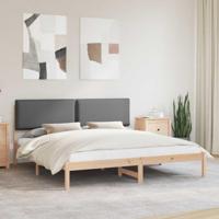 Bedframe met Gevoerd Hoofdgedeelte Donkergrijs 200 x 200 cm - thumbnail