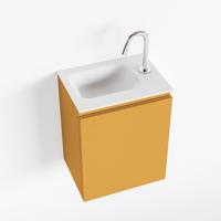 MONDIAZ OLAN 40cm toiletmeubel ocher. LEX wastafel talc links 1 kraangat - thumbnail