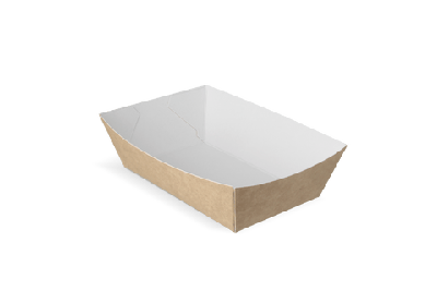 Frietbakjes A9 kraft/wit BIO Frietbakjes A9 kraft/wit BIO