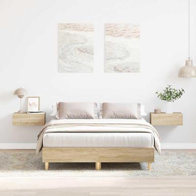Bedframe zonder matras 120x190cm spaanplaat sonoma eikenkleurig