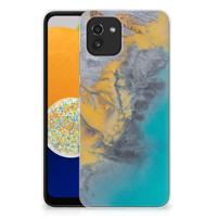 Samsung Galaxy A03 | TPU | Siliconen hoesje | Marble Blue Gold - thumbnail