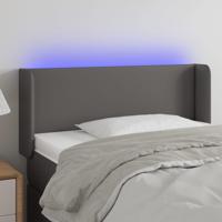 Hoofdbord LED 103x16x78/88 cm kunstleer grijs - thumbnail