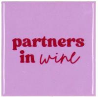 Daan Kromhout Design tegeltje keramiek partners in wine 10x10cm purple - thumbnail