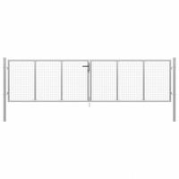 Poort 415x150 cm gegalvaniseerd staal zilverkleurig - thumbnail