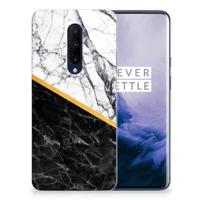 OnePlus 7 Pro | TPU | Siliconen hoesje | Marmer Wit Zwart - Origineel Cadeau Man - thumbnail