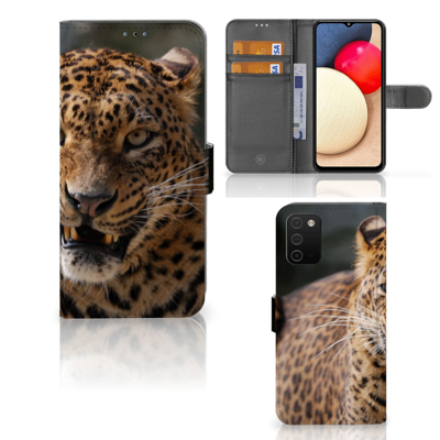 Samsung Galaxy A03s | Telefoonhoesje | Met pasjeshouder | Luipaard Samsung Galaxy A03s | Telefoonhoesje | Met pasjeshouder | Luipaard